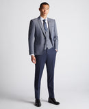 Remus Uomo Laurino Check Waistcoat Blue