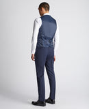 Remus Uomo Laurino Check Waistcoat Blue