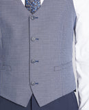 Remus Uomo Laurino Check Waistcoat Blue