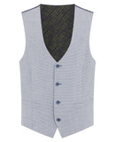 Remus Uomo Matteo Check Waistcoat Light Blue