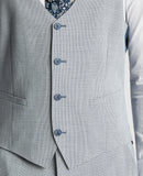 Remus Uomo Matteo Check Waistcoat Light Blue