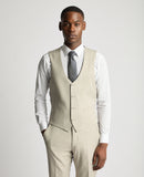 Remus Uomo Mario Slim Linen Waistcoat Sand