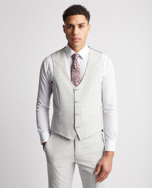 Remus Uomo Slim Mario Check Light Grey