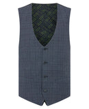 Remus Uomo Matteo Check Waistcoat Blue