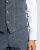 Remus Uomo Matteo Check Waistcoat Blue