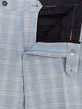 Spin Cruz Check Trousers Light Blue