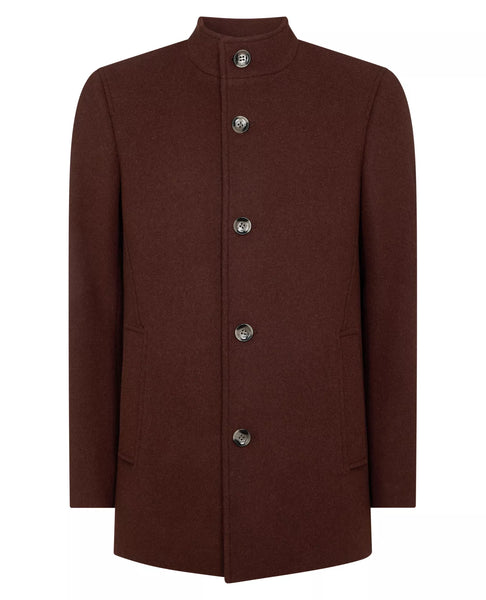 Remus Uomo Jonah Wool Overcoat Burgundy