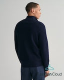 Gant Rib Half Zip Evening Blue