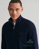 Gant Rib Half Zip Evening Blue