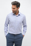 Eterna Comfort Fit Stripe Shirt Blue