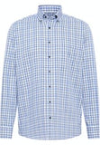 Eterna Comfort Fit Check Shirt Blue