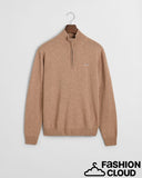 Gant Lambswool Half Zip Sand Melange