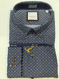 Marnelli Button Down Print Shirt Navy