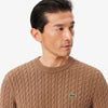 Lacoste Cable Knit Sweater Tan
