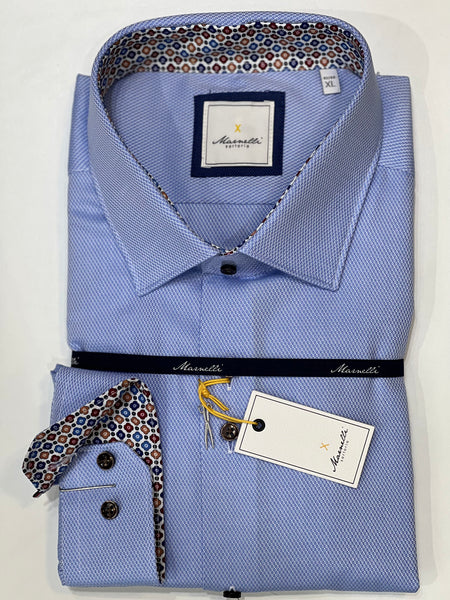 Marnelli Diamond Oxford Shirt Blue