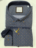 Marnelli Button Down Print Shirt Navy