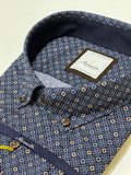 Marnelli Button Down Print Shirt Navy