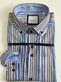 Marnelli Button Down Stripe Shirt Blue