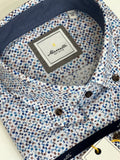 Marnelli Button Down Print Shirt Cluster Blue