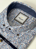 Marnelli Button Down Print Shirt Cluster Blue