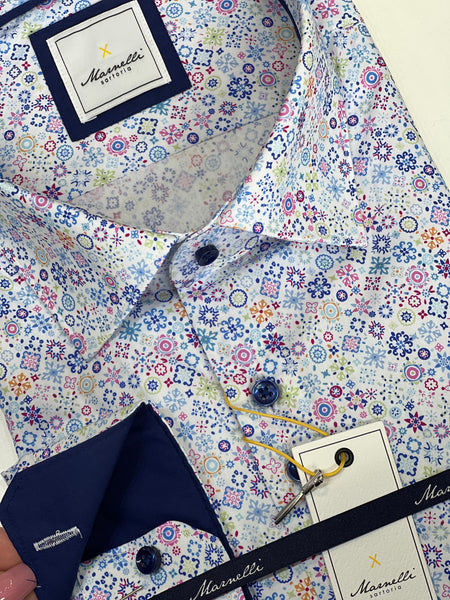 Marnelli Multi Print Shirt Blue