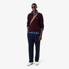 Lacoste Knit Half Zip Bordeaux