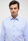 Eterna Modern Fit Houndstooth Shirt Blue