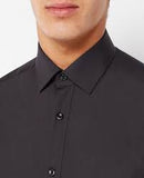 Remus Uomo Tapered Print Collar Shirt Black