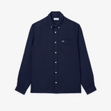 Lacoste Linen Button Down Navy