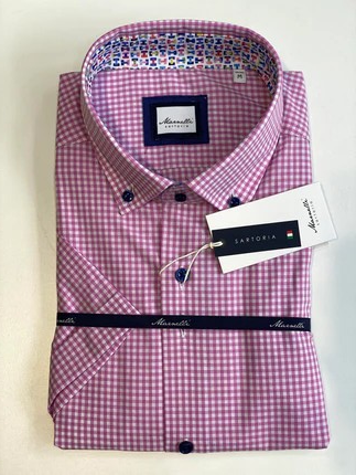Marnelli Short Sleeve Gingham Shirt Pink