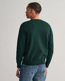 Gant Classic Cotton Crewneck Tartan Green