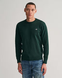Gant Classic Cotton Crewneck Tartan Green