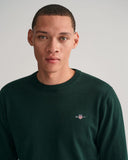Gant Classic Cotton Crewneck Tartan Green