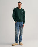 Gant Classic Cotton Crewneck Tartan Green