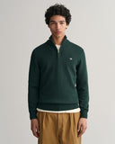 Gant Classic Cotton Half Zip Tartan Green