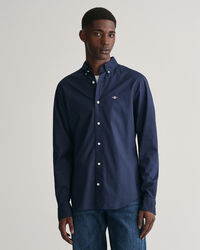 Gannt Slim Poplin Shirt Navy Marine