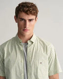 Gant Short Sleeve Gingham Shirt Milky Matcha