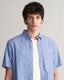 Gant Cotton Linen Shirt Rich Blue