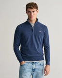 Gant Classic Classic Cotton Half Zip Dark Blue