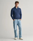 Gant Classic Classic Cotton Half Zip Dark Blue