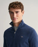 Gant Classic Classic Cotton Half Zip Dark Blue