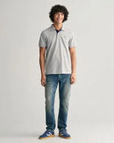 Gant Contrast Collar Polo Grey Melange
