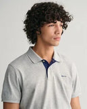Gant Contrast Collar Polo Grey Melange