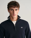 Gant Classic Cotton Half Zip Evening Blue