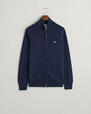 Gant Full Zip Sweater Evening Blue