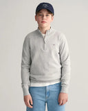 Gant Boys Half Zip Light Grey