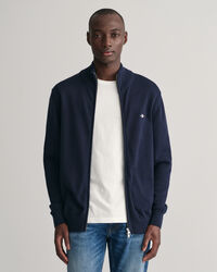 Gant Full Zip Sweater Evening Blue