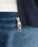 Gant Full Zip Sweater Evening Blue