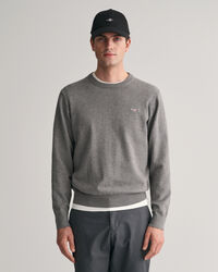 Gant Classic Cotton Crewneck Dark Grey