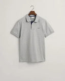 Gant Contrast Collar Polo Grey Melange